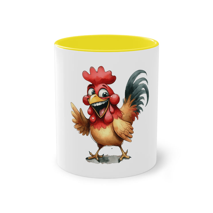 Harmony Two-Tone Coffee Mug: Sip in Style, Revel in Comfort - Chicken