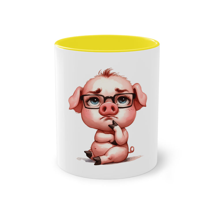 Harmony Two-Tone Coffee Mug: Sip in Style, Revel in Comfort - Pig