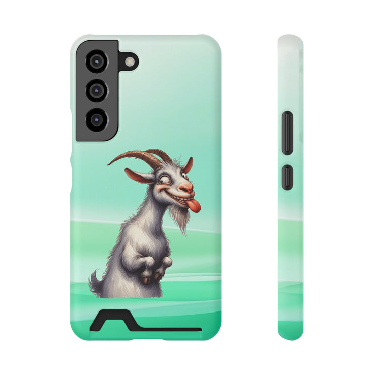 EnchantGuard Phone Case with Card Holder: Style Meets Functionality - Goat