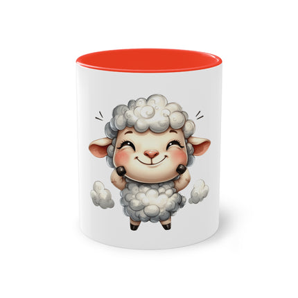 Harmony Two-Tone Coffee Mug: Sip in Style, Revel in Comfort - Sheep