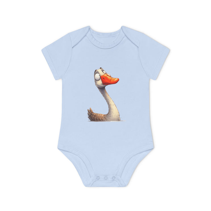 SnuggleNest Organic Baby Bodysuit (Short Sleeves) Swan