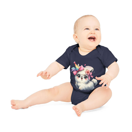 SnuggleNest Organic Baby Bodysuit (Short Sleeves) Sheep