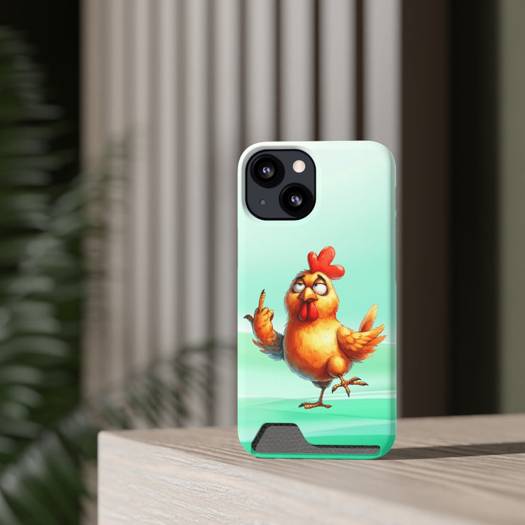 EnchantGuard Phone Case with Card Holder: Style Meets Functionality - Rooster