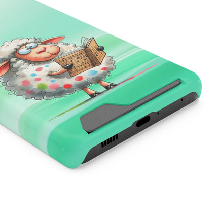 EnchantGuard Phone Case with Card Holder: Style Meets Functionality - Sheep