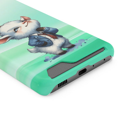 EnchantGuard Phone Case with Card Holder: Style Meets Functionality - Goat