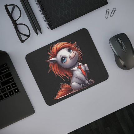 WhimsyWonder Patu pentru mouse -ul de birou: farmec personalizat pentru spațiul de lucru - calul pentru bebeluși care poartă cravată.