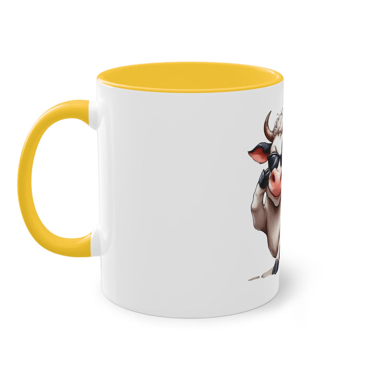 Harmony Two-Tone Coffee Mug: Sip in Style, Revel in Comfort - Cow