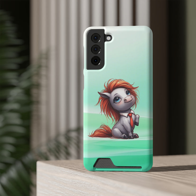 EnchantGuard Phone Case with Card Holder: Style Meets Functionality - Horse