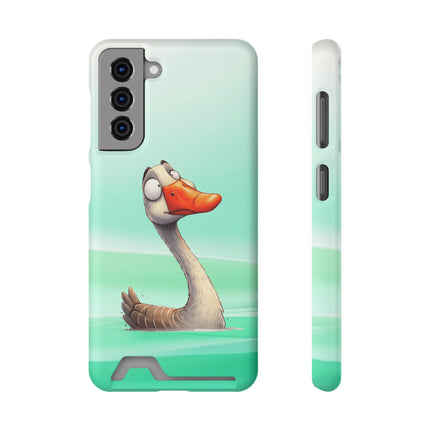 EnchantGuard Phone Case with Card Holder: Style Meets Functionality - Swan