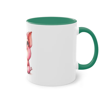 Harmony Two-Tone Coffee Mug: Sip in Style, Revel in Comfort - Pig