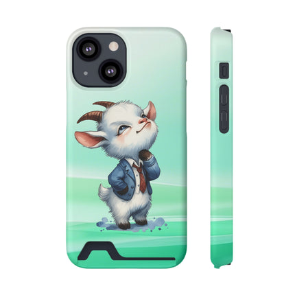 EnchantGuard Phone Case with Card Holder: Style Meets Functionality - Goat