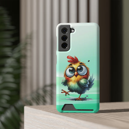 EnchantGuard Phone Case with Card Holder: Style Meets Functionality - Chicken