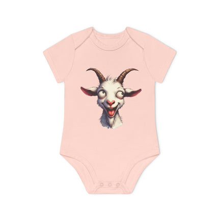 SnuggleNest Organic Baby Bodysuit (Short Sleeves) Goat