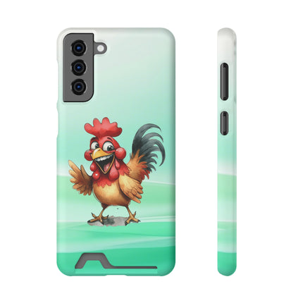 EnchantGuard Phone Case with Card Holder: Style Meets Functionality - Rooster