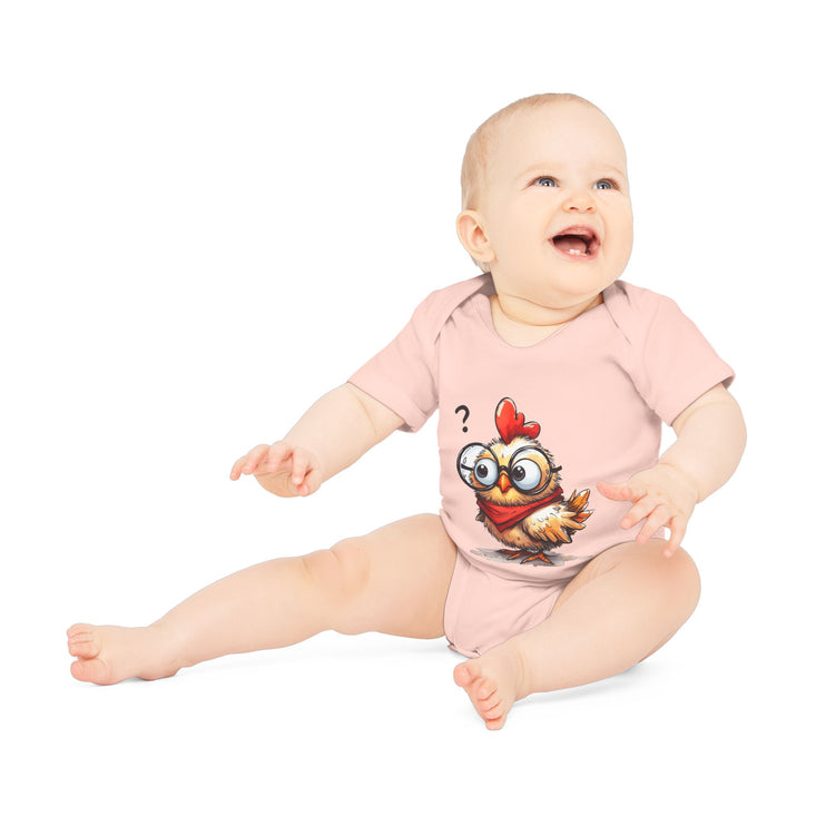 SnuggleNest Organic Baby Bodysuit (Short Sleeves) Chicken