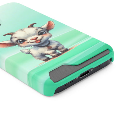 EnchantGuard Phone Case with Card Holder: Style Meets Functionality - Goat