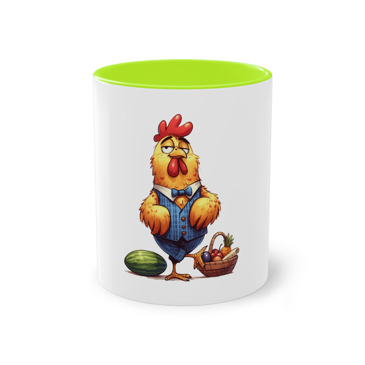 Harmony Two-Tone Coffee Mug: Sip in Style, Revel in Comfort - Rooster