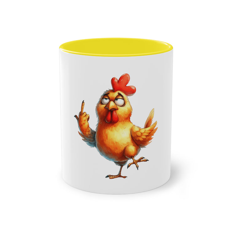 Harmony Two-Tone Coffee Mug: Sip in Style, Revel in Comfort - Chicken