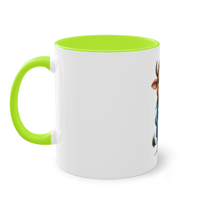 Harmony Two-Tone Coffee Mug: Sip in Style, Revel in Comfort - Cow