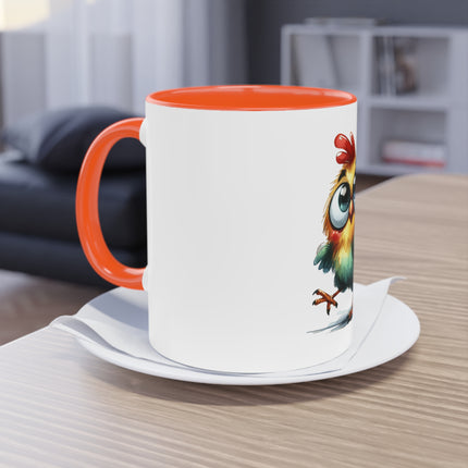 Harmony Two-Tone Coffee Mug: Sip in Style, Revel in Comfort - Chicken