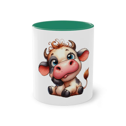 Harmony Two-Tone Coffee Mug: Sip in Style, Revel in Comfort - Cow