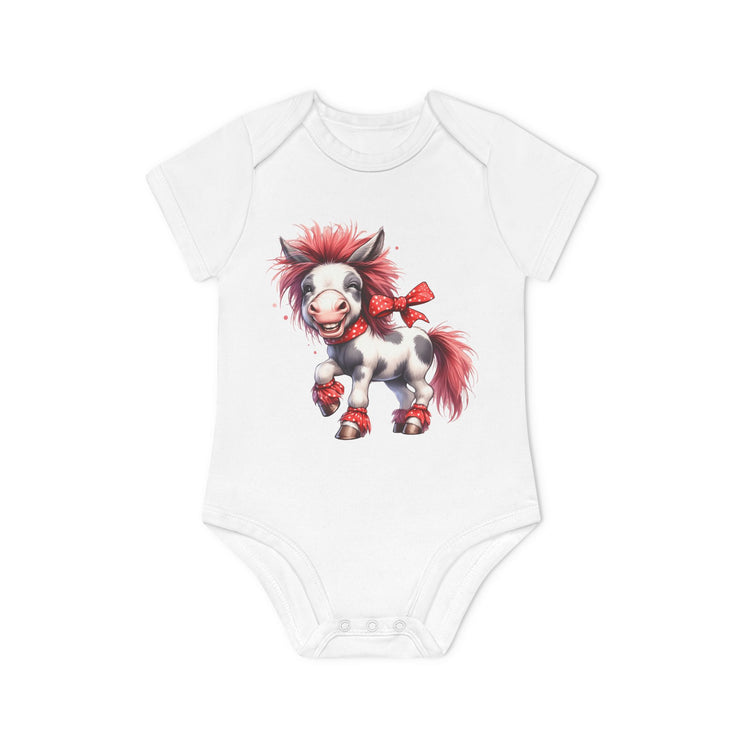 SnuggleNest Organic Baby Bodysuit (Short Sleeves) Horse