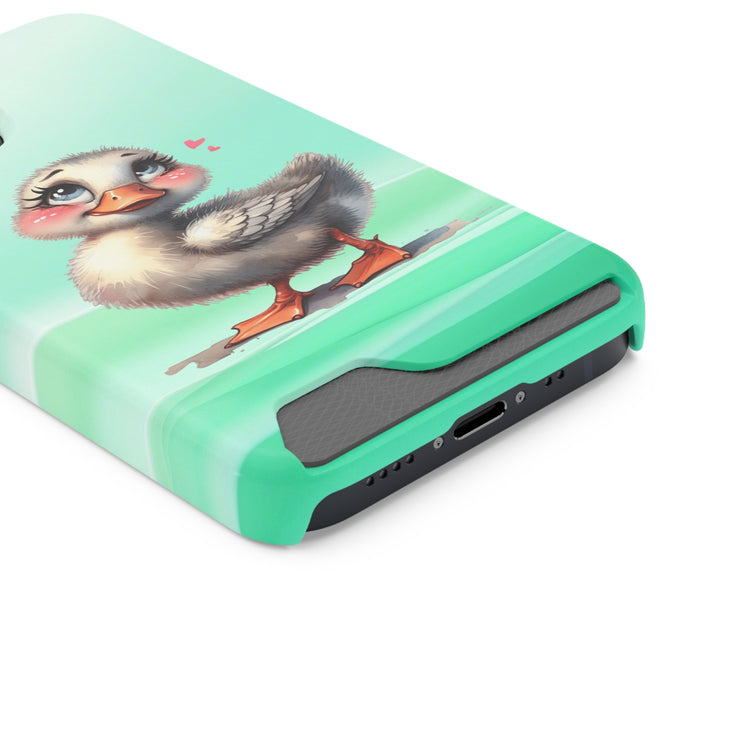 EnchantGuard Phone Case with Card Holder: Style Meets Functionality - Duck