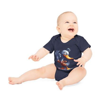 SnuggleNest Organic Baby Bodysuit (Short Sleeves) Duck