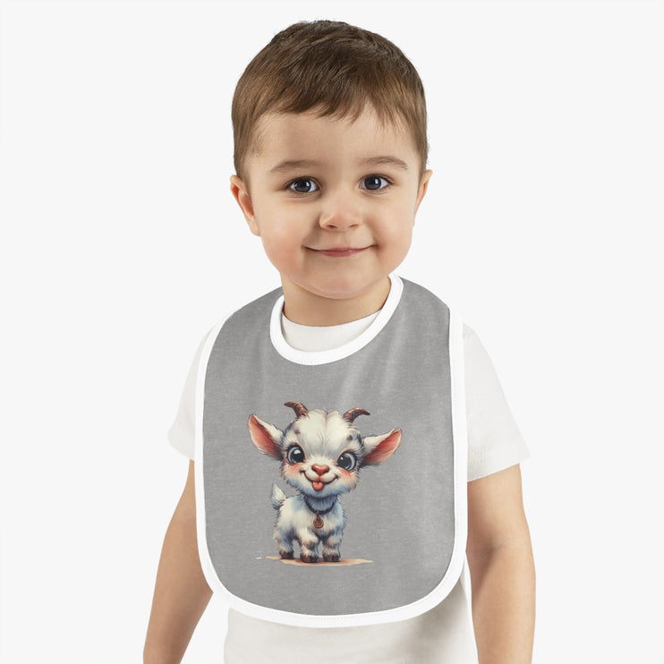 CharmChomp Contrast Σαλιάρα: Stylish & Practical Meal Time Magic! Cute Baby Goat