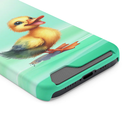 EnchantGuard Phone Case with Card Holder: Style Meets Functionality - Duck