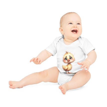 SnuggleNest Organic Baby Bodysuit (Short Sleeves) Duck