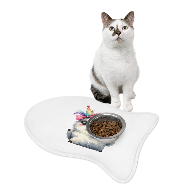 CharmPaws Pet Feeding Mats: Keep Mealtime Mess-Free & Stylish! - Sheep