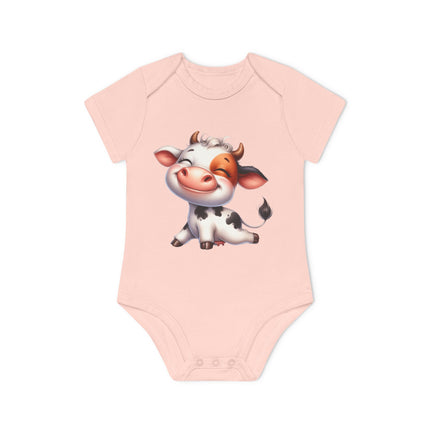 SnuggleNest Organic Baby Bodysuit (Short Sleeves)  Cow