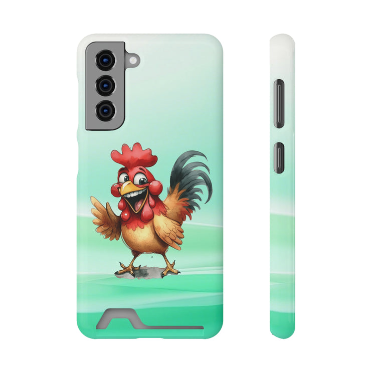 EnchantGuard Phone Case with Card Holder: Style Meets Functionality - Rooster