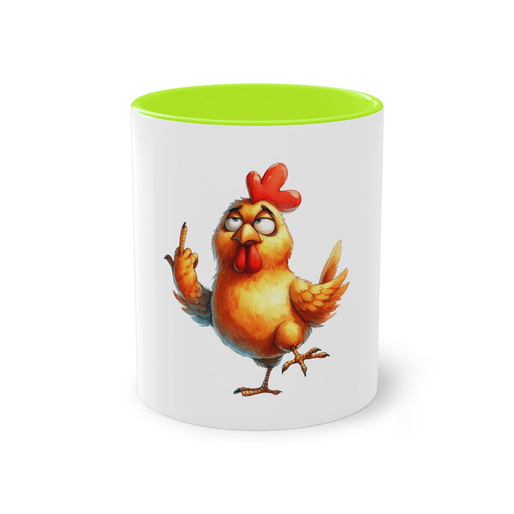 Harmony Two-Tone Coffee Mug: Sip in Style, Revel in Comfort - Chicken