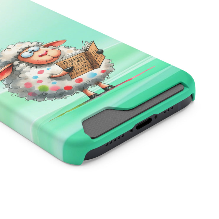 EnchantGuard Phone Case with Card Holder: Style Meets Functionality - Sheep