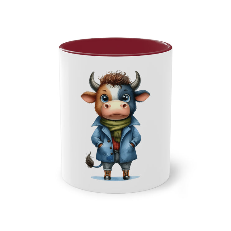 Harmony Two-Tone Coffee Mug: Sip in Style, Revel in Comfort - Cow