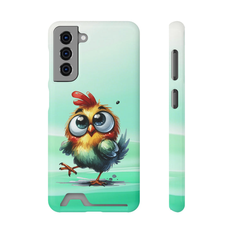 EnchantGuard Phone Case with Card Holder: Style Meets Functionality - Chicken