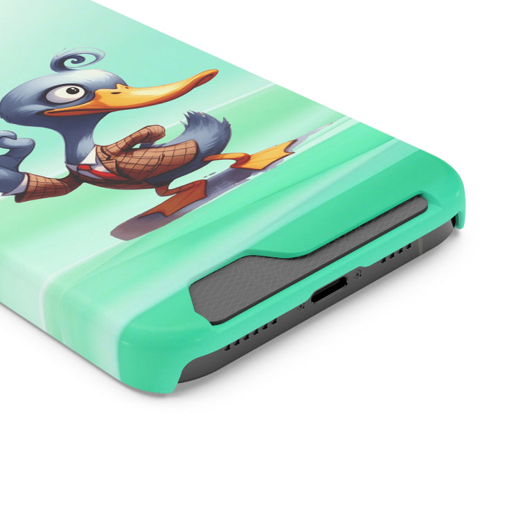 EnchantGuard Phone Case with Card Holder: Style Meets Functionality - Duck