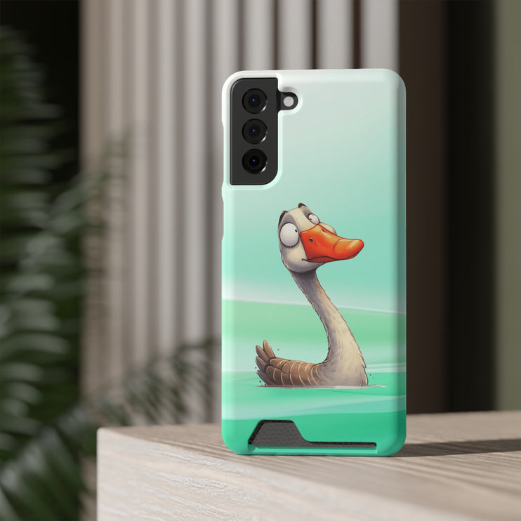 EnchantGuard Phone Case with Card Holder: Style Meets Functionality - Swan