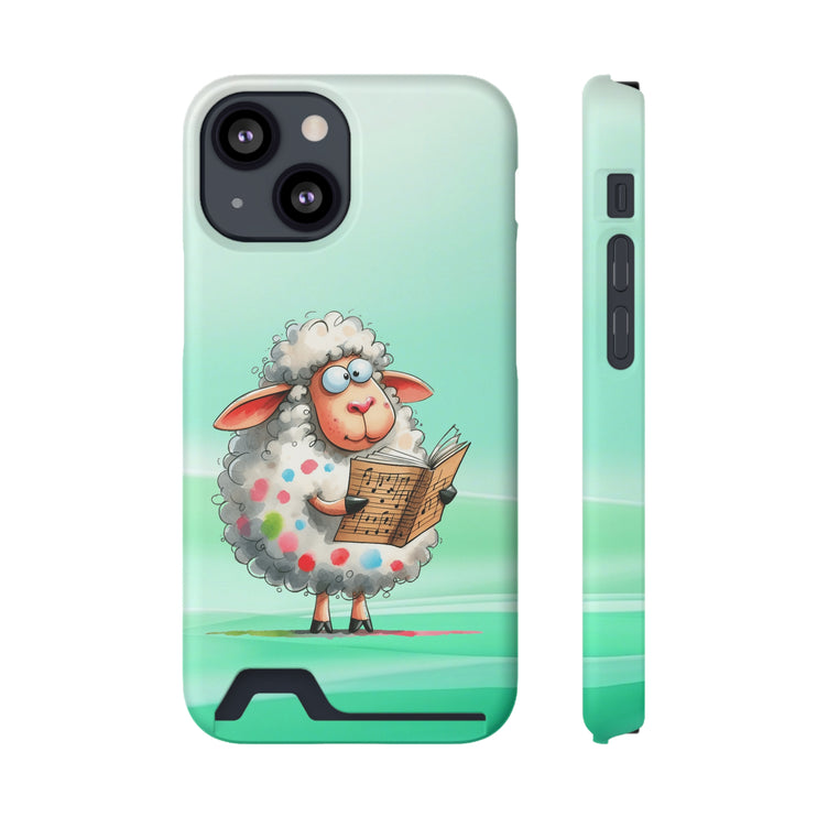 EnchantGuard Phone Case with Card Holder: Style Meets Functionality - Sheep