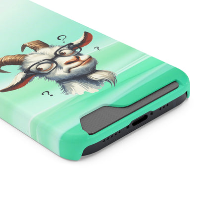 EnchantGuard Phone Case with Card Holder: Style Meets Functionality - Goat