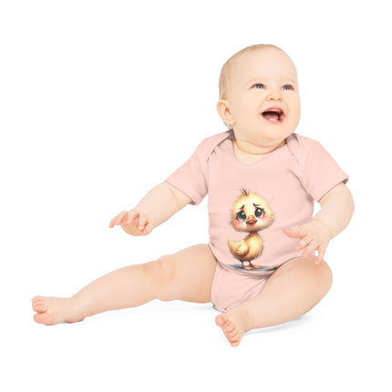 SnuggleNest Organic Baby Bodysuit (Short Sleeves) Duck