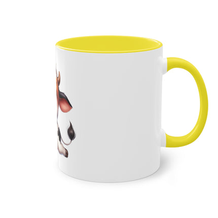 Harmony Two-Tone Coffee Mug: Sip in Style, Revel in Comfort - Cow