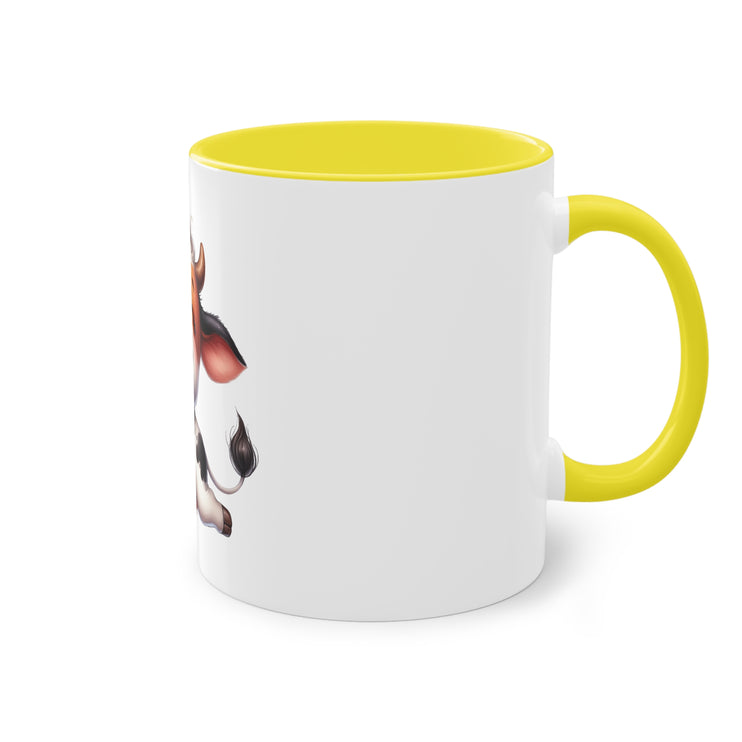 Harmony Two-Tone Coffee Mug: Sip in Style, Revel in Comfort - Cow