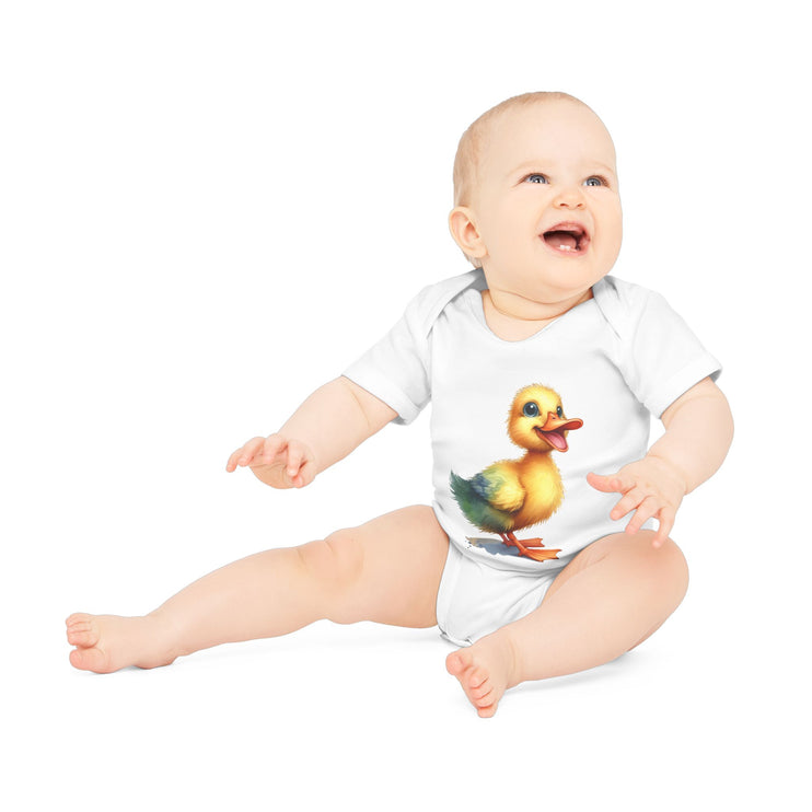 SnuggleNest Organic Baby Bodysuit (Short Sleeves) Duck