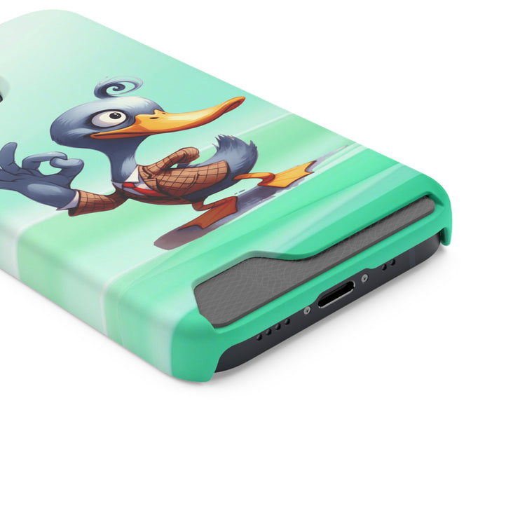 EnchantGuard Phone Case with Card Holder: Style Meets Functionality - Duck