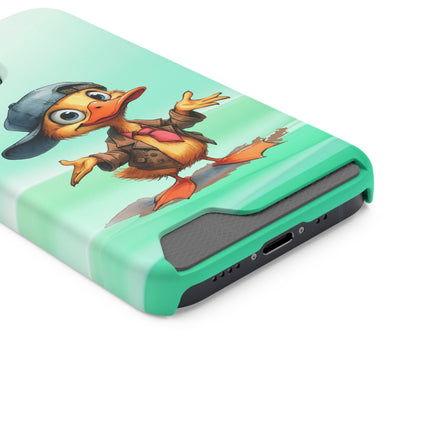 EnchantGuard Phone Case with Card Holder: Style Meets Functionality - Duck