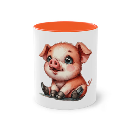 Harmony Two-Tone Coffee Mug: Sip in Style, Revel in Comfort - Pig