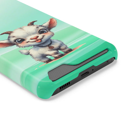 EnchantGuard Phone Case with Card Holder: Style Meets Functionality - Goat